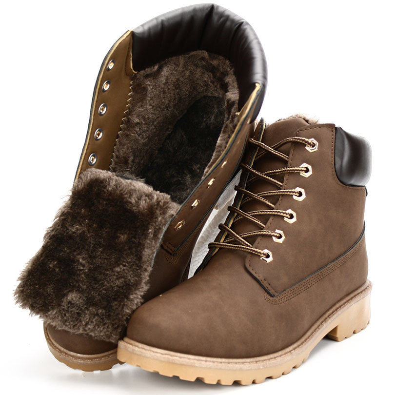 New big size leather men boots winter man shoes ankle boot men's snow shoe martin cowboy autumn man fur velvet flats 1208 - CelebritystyleFashion.com.au online clothing shop australia