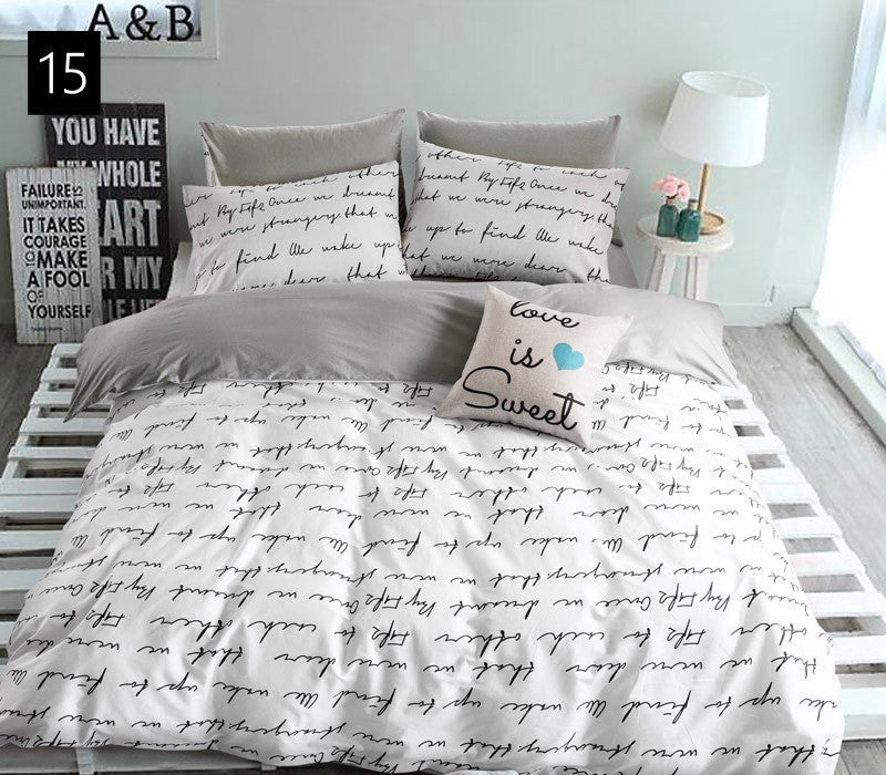 High count density cotton Duvet covers set,Black bedding set,Double single duvet covers Twin/Queen/King size,bedclothes #HM4515-Dollar Bargains Online Shopping Australia