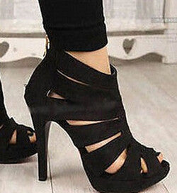Fashion Summer Open Toe Party Pumps Women/Sexy Hollow Ankle High Heel Women Pumps/Brand Plus Size Women Shoes-Dollar Bargains Online Shopping Australia