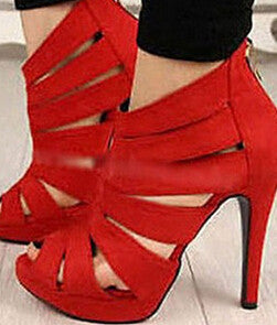 Fashion Summer Open Toe Party Pumps Women/Sexy Hollow Ankle High Heel Women Pumps/Brand Plus Size Women Shoes-Dollar Bargains Online Shopping Australia