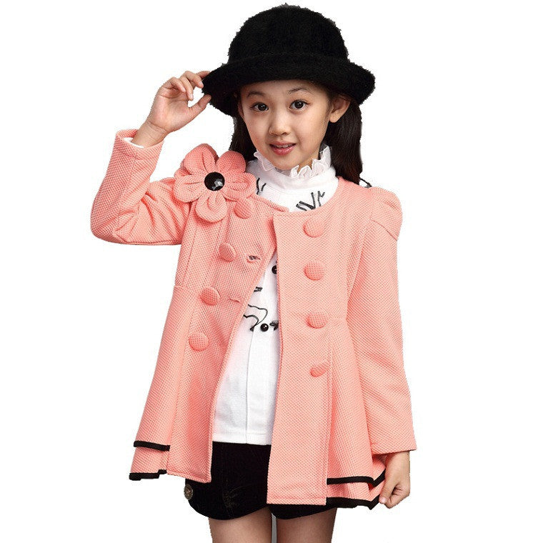 girls jacket children's clothing big kids spring & autumn child medium-long double breasted baby outerwear girl trench coat - CelebritystyleFashion.com.au online clothing shop australia