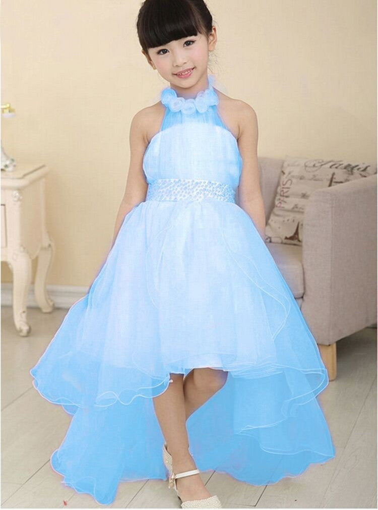 New Summer Baby Girls Party Dress Evening Wear Long Tail Girls Clothes Elegant Flower Girl Dress Kids Baby Dresses - CelebritystyleFashion.com.au online clothing shop australia