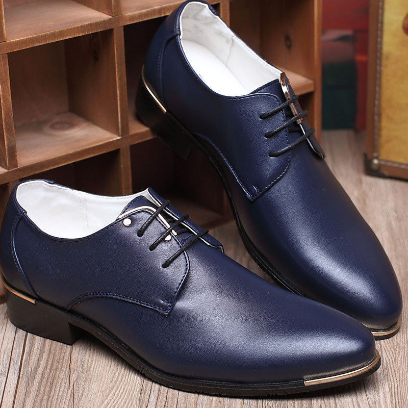 Fashion High Quality Genuine Pointed Leather Men Oxfords Lace-Up Business Men Shoes Men Dress Shoes Leather Shoes BRM-423-Dollar Bargains Online Shopping Australia