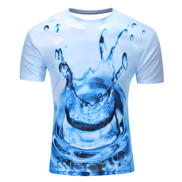 Men Fashion 3D Animal Creative T-Shirt, Lightning/smoke lion/lizard/water droplets 3d printed short sleeve T Shirt M-4XL - CelebritystyleFashion.com.au online clothing shop australia