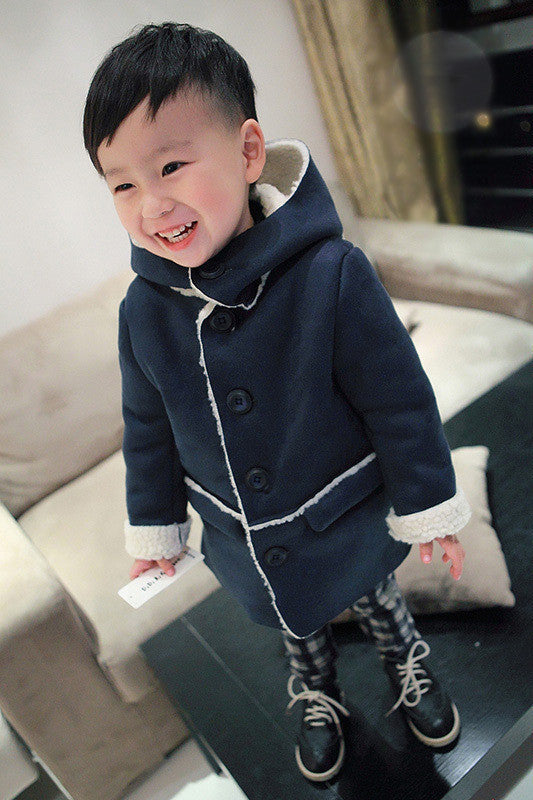 Boys Winter Jackets Coat Autumn Winter Kids Wool Outerwear Girl Coat Children Clothing Baby Clothes Hooded Boys Jackets - CelebritystyleFashion.com.au online clothing shop australia