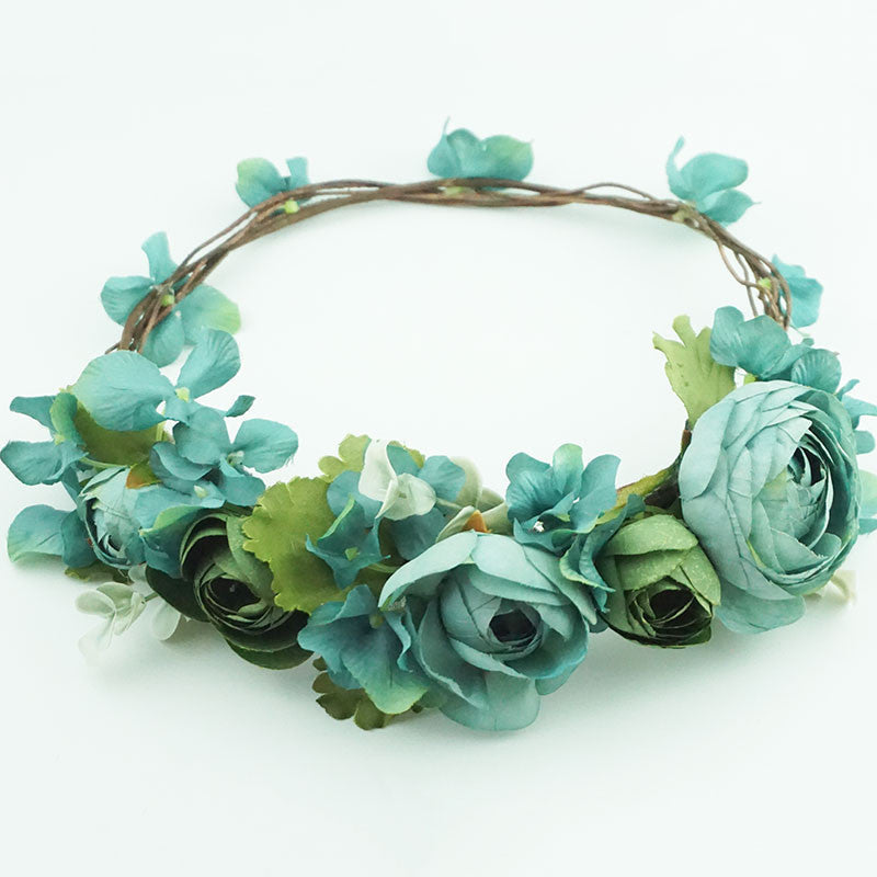 New Women Wedding Rose Flower Wreath headband Kids Party Floral garlands Ribbon Adjustable flower crown Hair Accessories - CelebritystyleFashion.com.au online clothing shop australia