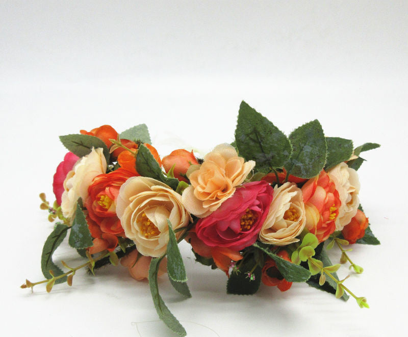 New Women Wedding Rose Flower Wreath headband Kids Party Floral garlands Ribbon Adjustable flower crown Hair Accessories - CelebritystyleFashion.com.au online clothing shop australia