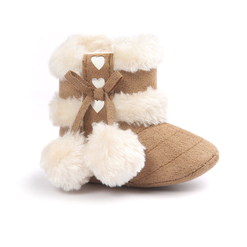 Cute Ball Winter Boots Fashion Soft Bottom Baby Moccasin Baby First Walkers Baby Warm Boots Non-slip Boots for Baby Girls - CelebritystyleFashion.com.au online clothing shop australia