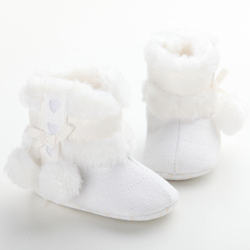 Cute Ball Winter Boots Fashion Soft Bottom Baby Moccasin Baby First Walkers Baby Warm Boots Non-slip Boots for Baby Girls - CelebritystyleFashion.com.au online clothing shop australia