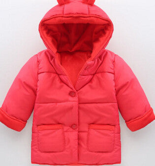 Baby Winter Cotton Coat Baby Girl Candy Cute Thick Down Boy Outerwear Snow Wear Fabric Waterproof Handle Infant Hooded Clothing - CelebritystyleFashion.com.au online clothing shop australia