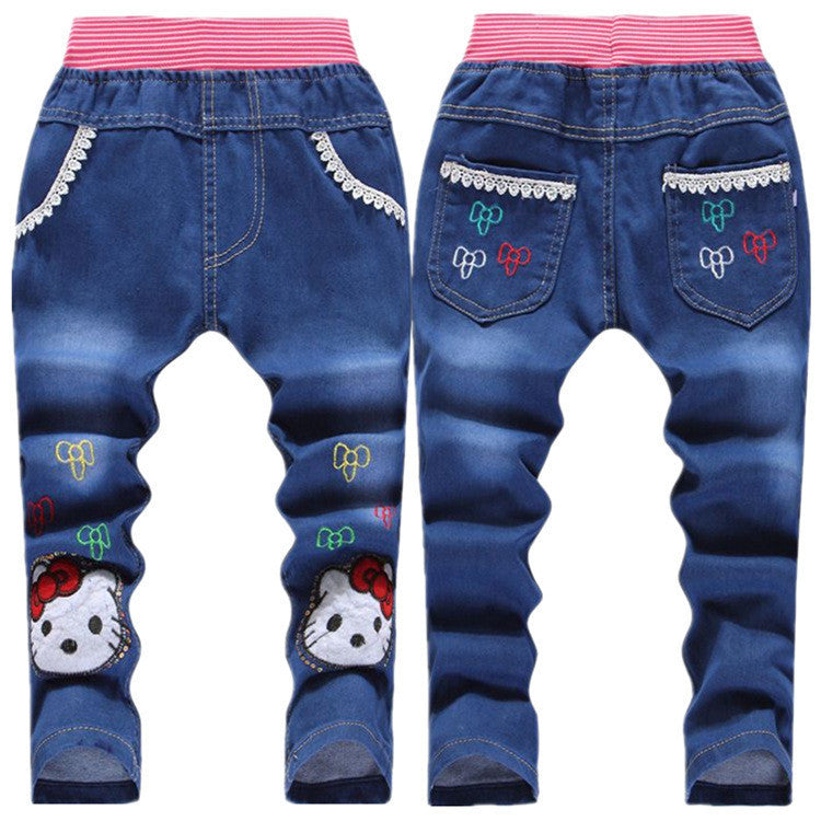 Kids Jeans Elastic Waist Straight Cartoon Jeans Denim Long Pant Retail Boy Jeans 12 Types WB114 - CelebritystyleFashion.com.au online clothing shop australia