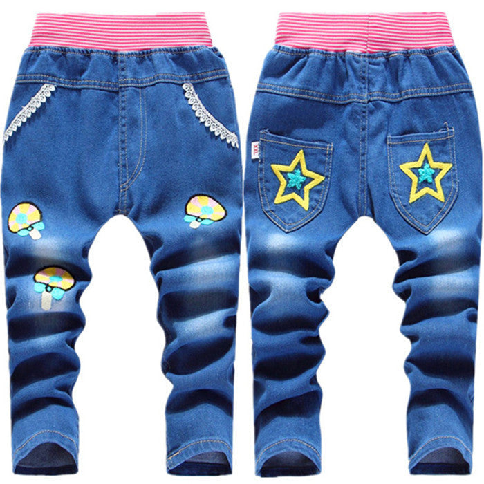 Kids Jeans Elastic Waist Straight Cartoon Jeans Denim Long Pant Retail Boy Jeans 12 Types WB114 - CelebritystyleFashion.com.au online clothing shop australia