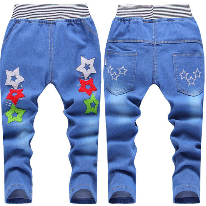 Kids Jeans Elastic Waist Straight Cartoon Jeans Denim Long Pant Retail Boy Jeans 12 Types WB114 - CelebritystyleFashion.com.au online clothing shop australia