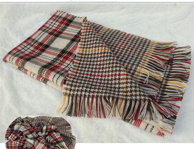 Ladies Scarf Fashion Houndstooth Winter Warm Plaid Double Side Thick Long Shawl Echarpe Pashmina Cape Women Scarves 1WJ3110 - CelebritystyleFashion.com.au online clothing shop australia