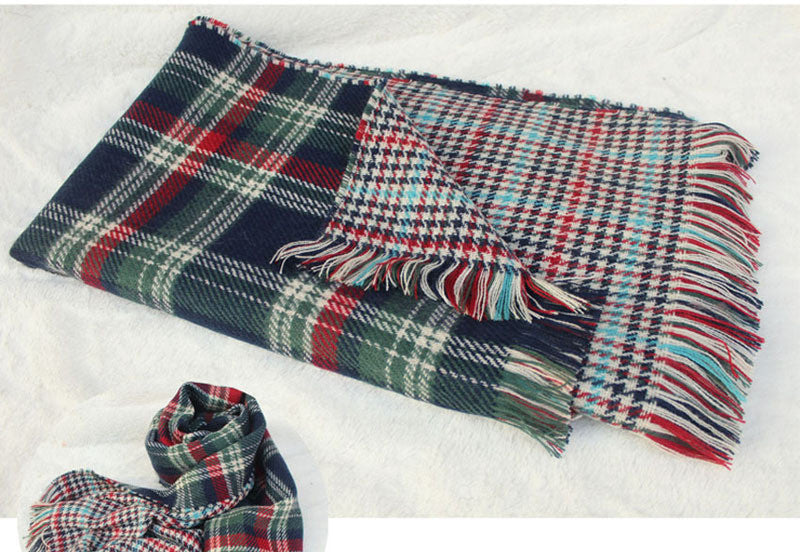 Ladies Scarf Fashion Houndstooth Winter Warm Plaid Double Side Thick Long Shawl Echarpe Pashmina Cape Women Scarves 1WJ3110 - CelebritystyleFashion.com.au online clothing shop australia