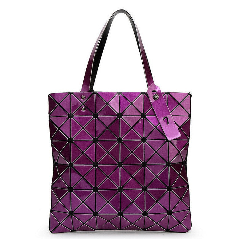 Ladies Folded Geometric Plaid Bag Women Fashion Casual Tote Top-handle Bag Shoulder Bags Bao Bao Pearl BaoBao Bolsas Handbags-Dollar Bargains Online Shopping Australia