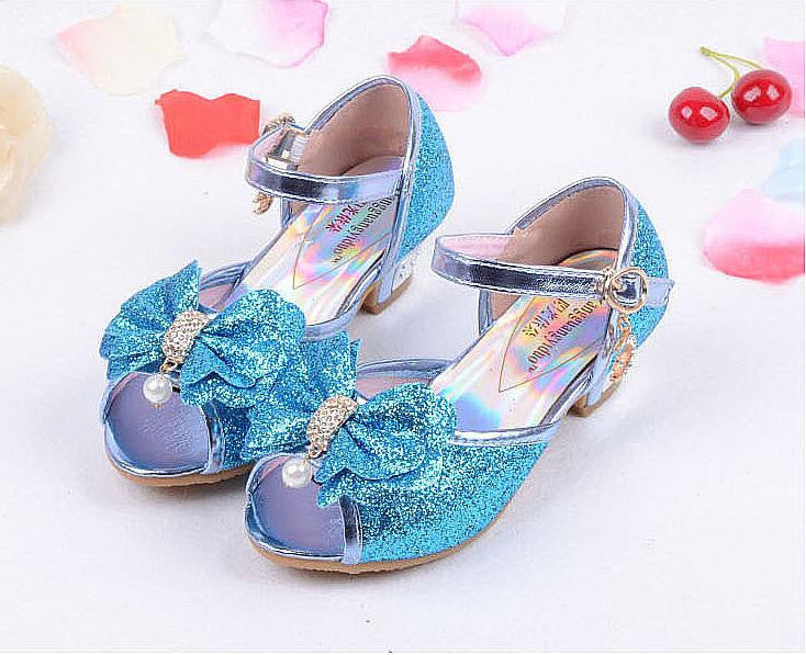 Children Princess Sandals Kids Girls Wedding Shoes High Heels Dress Shoes Party Shoes For Girls Pink Blue Gold B004 - CelebritystyleFashion.com.au online clothing shop australia