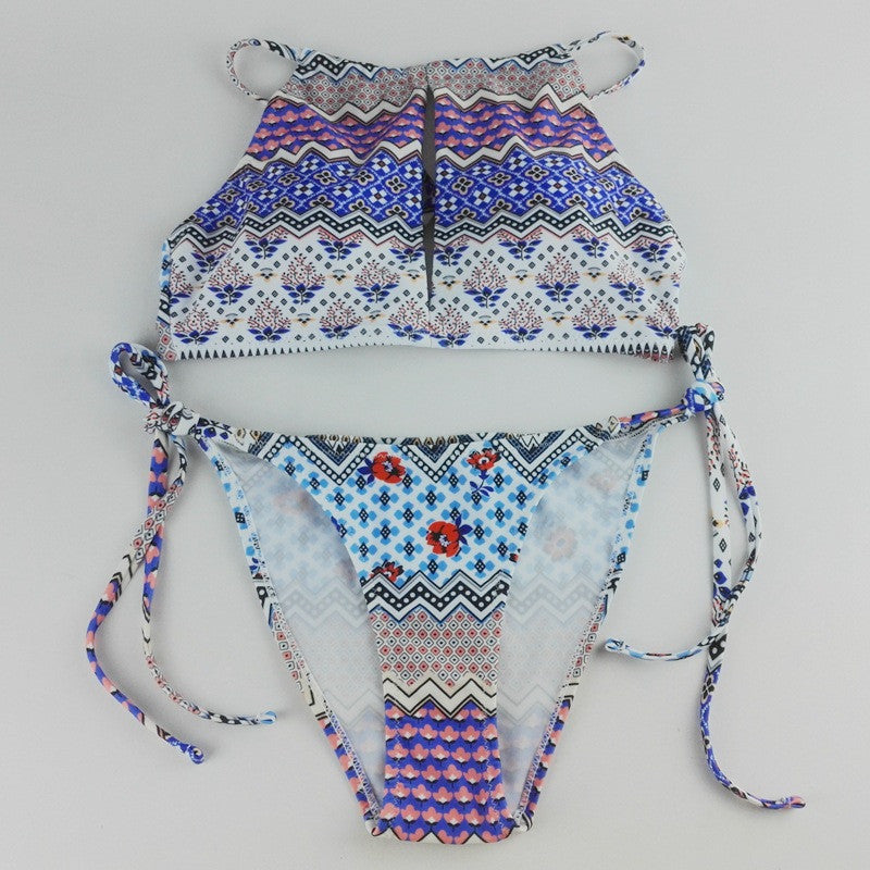 Sexy Lace Floral Mesh Hollow Out Women Bikini Cut Bikinis Retro Swimwear Brazilian Biquinis Strap Bandage Swimsuits - CelebritystyleFashion.com.au online clothing shop australia