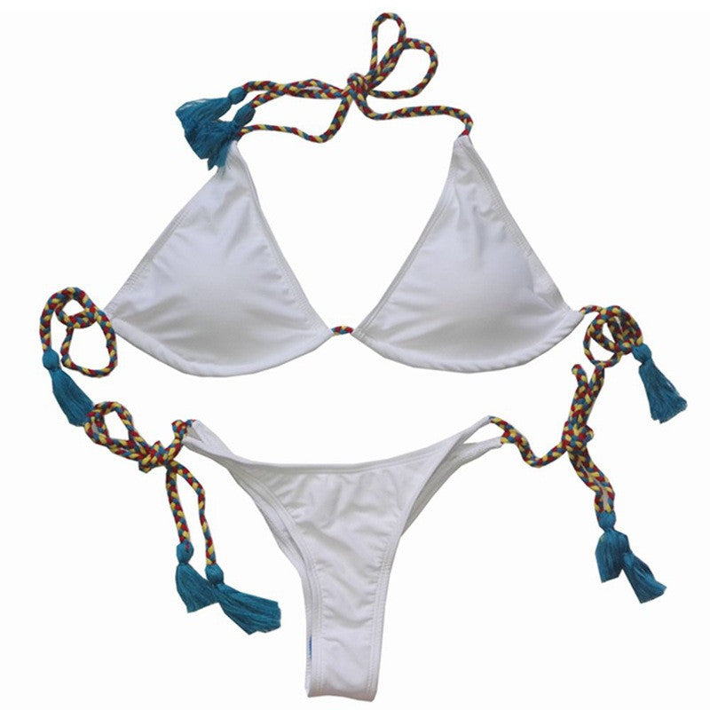 Sexy Lace Floral Mesh Hollow Out Women Bikini Cut Bikinis Retro Swimwear Brazilian Biquinis Strap Bandage Swimsuits - CelebritystyleFashion.com.au online clothing shop australia