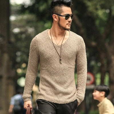 Pullover Men V neck Sweater Men's Brand Slim Fit Pullovers Casual Sweater Knitwear Pull Homme High Quality New Fashion - CelebritystyleFashion.com.au online clothing shop australia