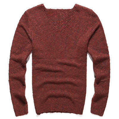 Pullover Men V neck Sweater Men's Brand Slim Fit Pullovers Casual Sweater Knitwear Pull Homme High Quality New Fashion - CelebritystyleFashion.com.au online clothing shop australia