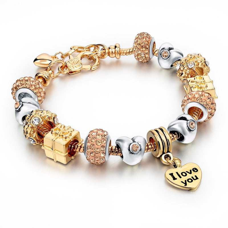 Selling Heart Charm Bracelets & Bangles Gold Bracelets For Women DIY Pulsera Famous Brand Jewellery SBR150074 - CelebritystyleFashion.com.au online clothing shop australia
