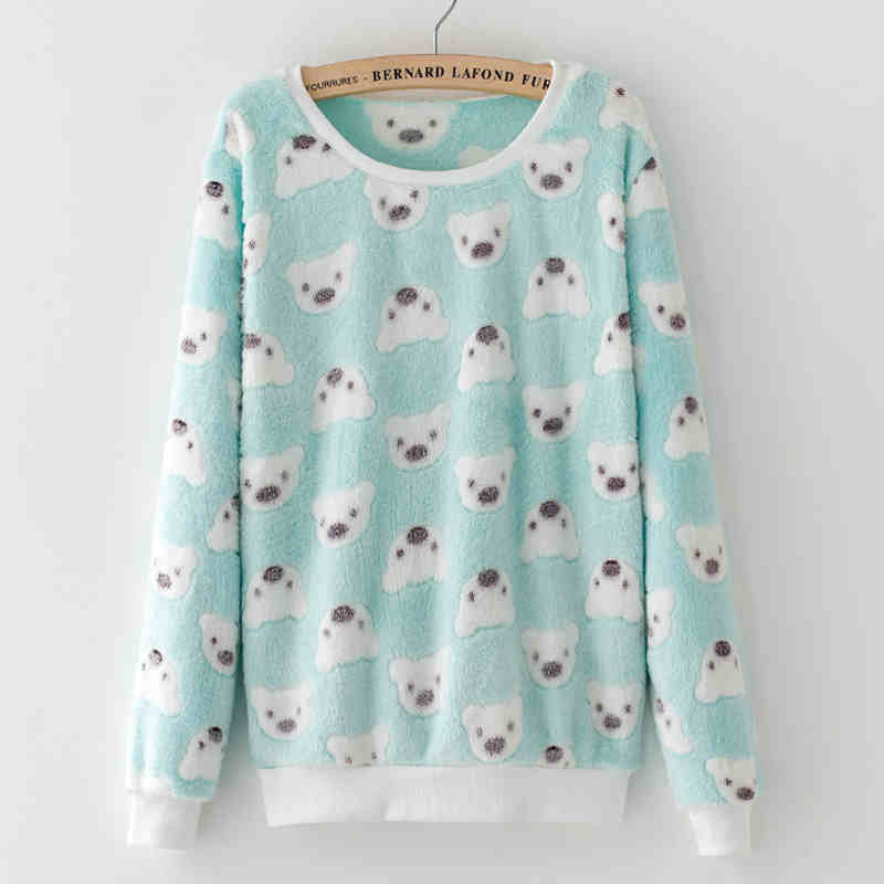 Cute Teddy Bear Harajuku Christmas Sweater Womens Sweaters Fashion Winter Lined Wool Sweater Cashmere Knitted Sweater Wol-Dollar Bargains Online Shopping Australia
