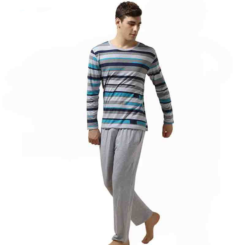 Qianxiu Pajamas Casual Stripes Men Pajama Set Plus Size Sleepwear Modal Cotton Lounge Wear - CelebritystyleFashion.com.au online clothing shop australia