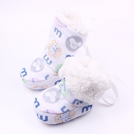 Fashion Winter Baby Boys Girls Cotton Shoes Plush Warm Shoes First Walkers Boots For 0-12 Months - CelebritystyleFashion.com.au online clothing shop australia