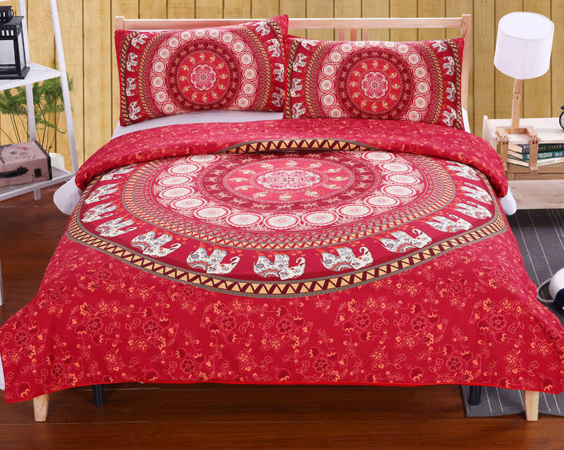 BeddingOutlet Boho Bedding Set Elephant Tree Black Printed Bohemia Duvet Cover Bedspread Twin Full Queen King Cal-King Factory-Dollar Bargains Online Shopping Australia