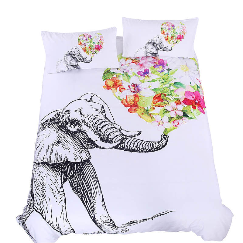 BeddingOutlet Boho Bedding Set Elephant Tree Black Printed Bohemia Duvet Cover Bedspread Twin Full Queen King Cal-King Factory-Dollar Bargains Online Shopping Australia
