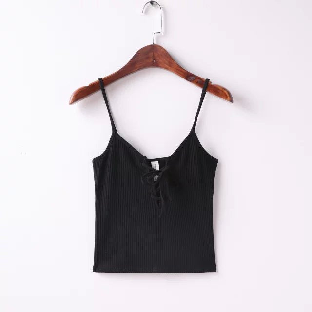 Women Harajuku front cross brandage strappy bustier crop top tank bralette brandy melville Camis s m-Dollar Bargains Online Shopping Australia