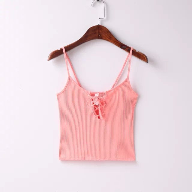 Women Harajuku front cross brandage strappy bustier crop top tank bralette brandy melville Camis s m-Dollar Bargains Online Shopping Australia