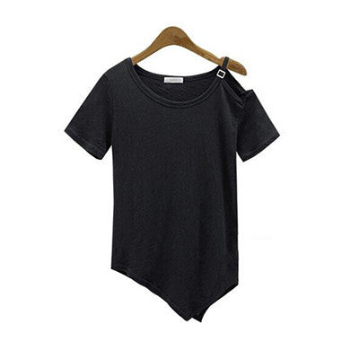 Summer Cotton t-shirt Fashion Tops Punk Rock tee shirt Off the Shoulder Strap T Shirt Women C487-Dollar Bargains Online Shopping Australia
