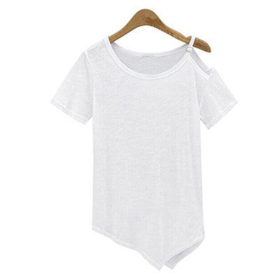 Summer Cotton t-shirt Fashion Tops Punk Rock tee shirt Off the Shoulder Strap T Shirt Women C487-Dollar Bargains Online Shopping Australia