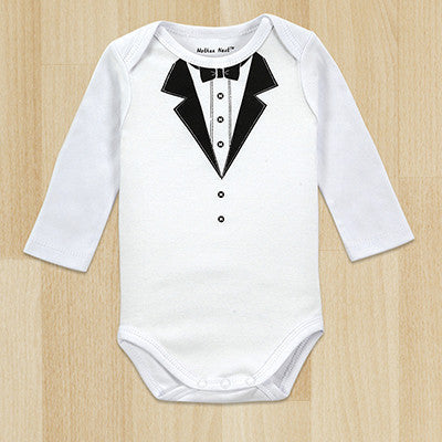 Top Quality Retail One-Pieces Baby Boy Gentleman Romper White Long Sleeve Baby Winter Overalls Next Baby Newborn Clothes Body - CelebritystyleFashion.com.au online clothing shop australia