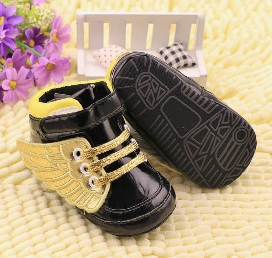 Soft Non-slip PU Newborn Baby First Walkers Shoe Infant Child Gold Pony Wing Toddler Boots Boy Girl Angel Wings Booties 0-2T - CelebritystyleFashion.com.au online clothing shop australia