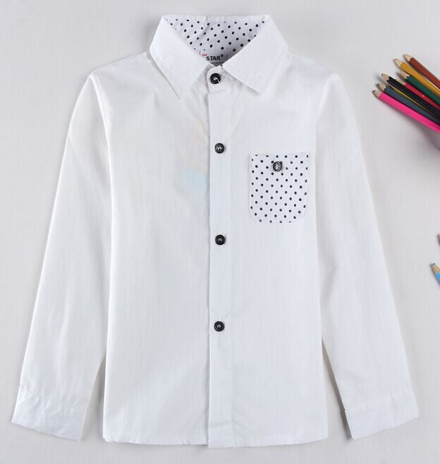 Children pure cotton shirt 2-6y children's clothing casual student boys long sleeve shirt - CelebritystyleFashion.com.au online clothing shop australia