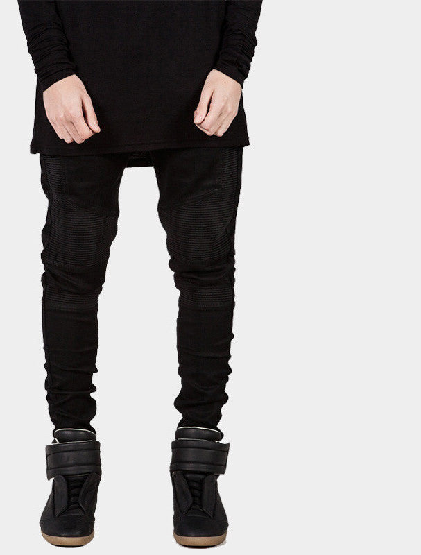 Mens Skinny Biker Jeans Men Hi-Street Ripped Rider Denim Jeans Motorcycle Runway Slim Fit Washed Moto Denim Pants Joggers-Dollar Bargains Online Shopping Australia