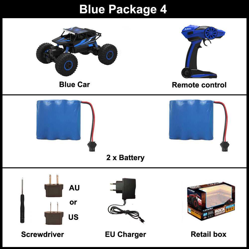 RC Car 2.4G 4CH 4WD Rock Crawlers 4x4 Driving Car Double Motors Drive Bigfoot Car Remote Control Car Model Off-Road Vehicle Toy-Dollar Bargains Online Shopping Australia