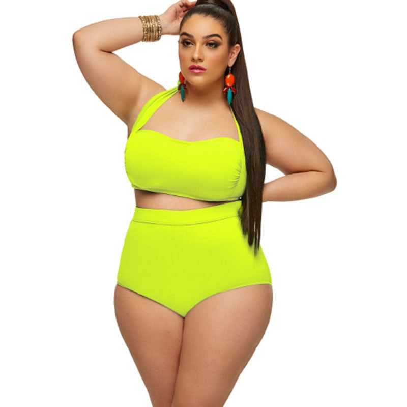 Bikinis Big Size Swimwear Sexy Plus Size 5XL High Waist Bikini Set Neon Large Size Swimwear Monokini Swimsuit LC41805-Dollar Bargains Online Shopping Australia