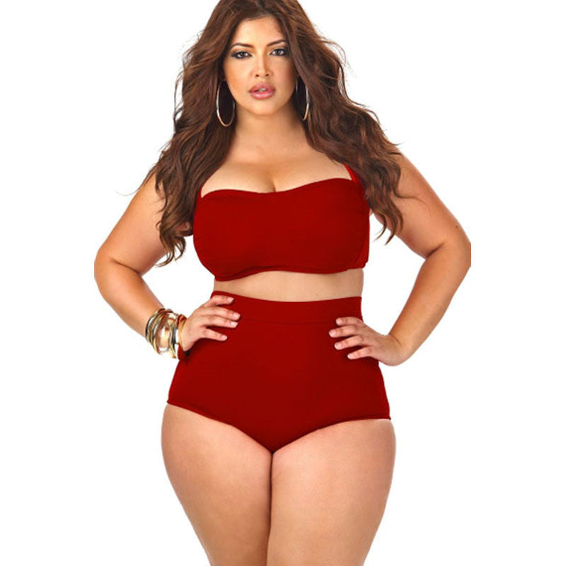 Bikinis Big Size Swimwear Sexy Plus Size 5XL High Waist Bikini Set Neon Large Size Swimwear Monokini Swimsuit LC41805-Dollar Bargains Online Shopping Australia