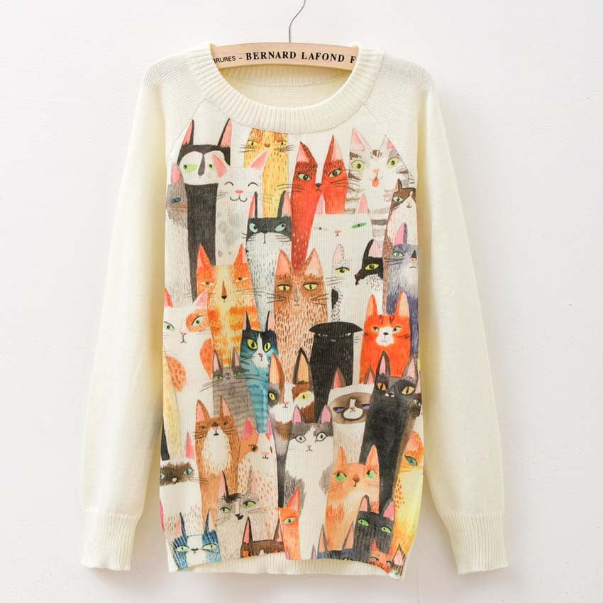 winter Knitwears women sweaters and pullovers fashion Panda/Tiger print Harajuku Sweaters pull femme pullovers-Dollar Bargains Online Shopping Australia