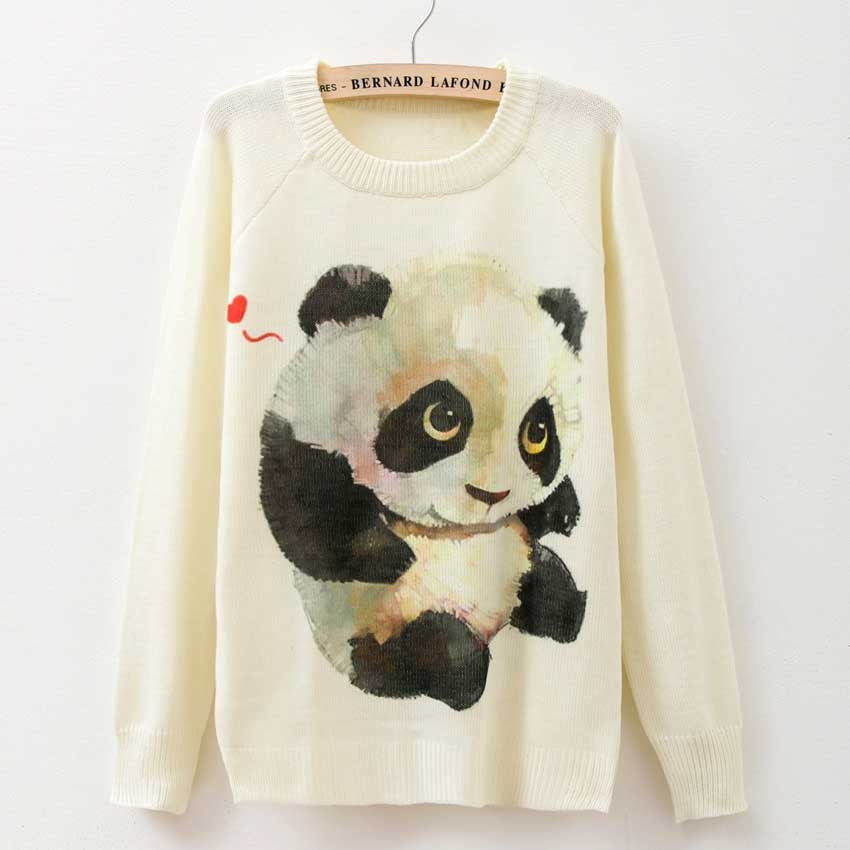 winter Knitwears women sweaters and pullovers fashion Panda/Tiger print Harajuku Sweaters pull femme pullovers-Dollar Bargains Online Shopping Australia