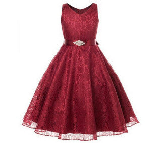 High Quality girl dress New Year Party Dress Christmas Dress for Girl Sleeveless Lace Princess 3-14Yrs Girls clothes - CelebritystyleFashion.com.au online clothing shop australia