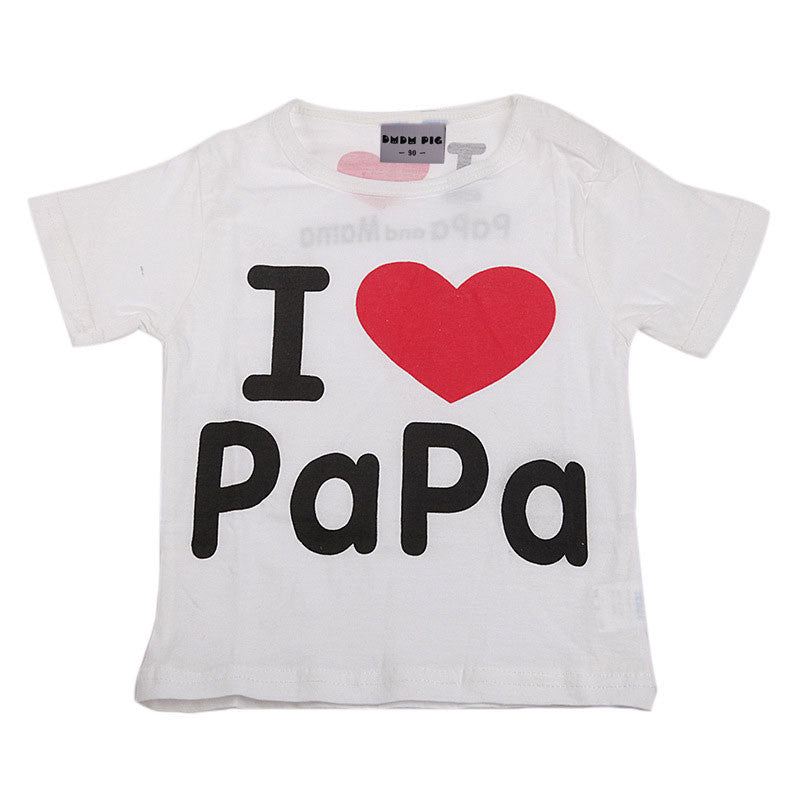 I Love Papa Mama Baby Children' Clothing T-shirts for girls boys Kids children Clothes for Summer Style tshirts brand T shirts-Dollar Bargains Online Shopping Australia