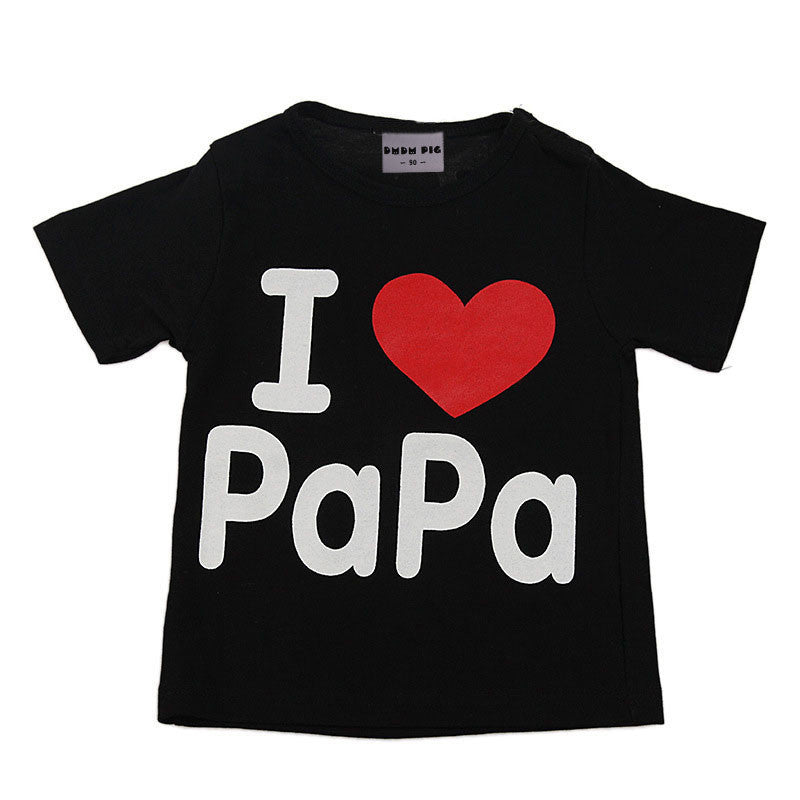I Love Papa Mama Baby Children' Clothing T-shirts for girls boys Kids children Clothes for Summer Style tshirts brand T shirts-Dollar Bargains Online Shopping Australia