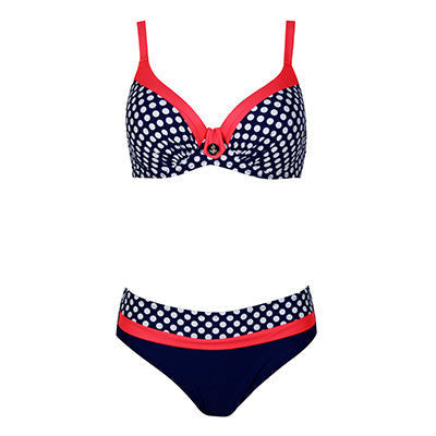 New Swimsuit Bikini Sexy Polka Dot Large Cup Bar small Bottom Bathing Suit Push Up Swimwear LD516 - CelebritystyleFashion.com.au online clothing shop australia
