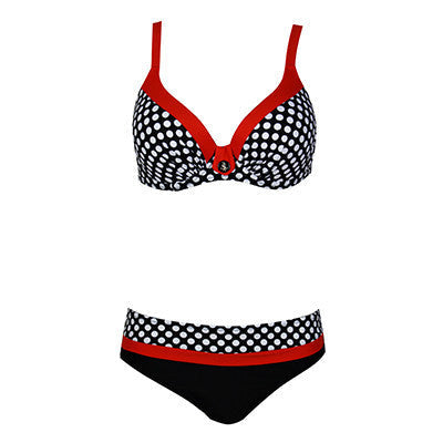 New Swimsuit Bikini Sexy Polka Dot Large Cup Bar small Bottom Bathing Suit Push Up Swimwear LD516 - CelebritystyleFashion.com.au online clothing shop australia