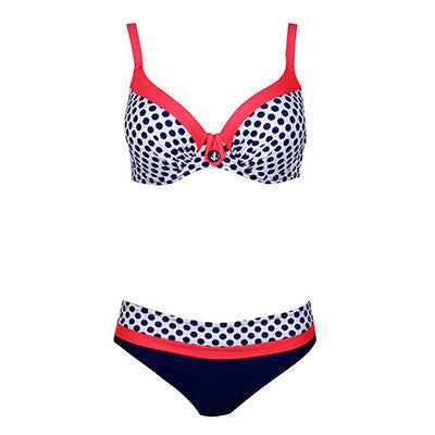 New Swimsuit Bikini Sexy Polka Dot Large Cup Bar small Bottom Bathing Suit Push Up Swimwear LD516 - CelebritystyleFashion.com.au online clothing shop australia